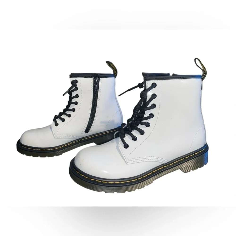 Dr. Martens 1460 Black and White Boots - Picture 2 of 5